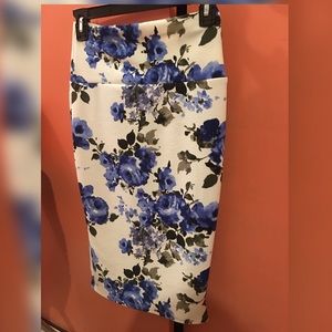 Blue and White Pencil Shape Skirt